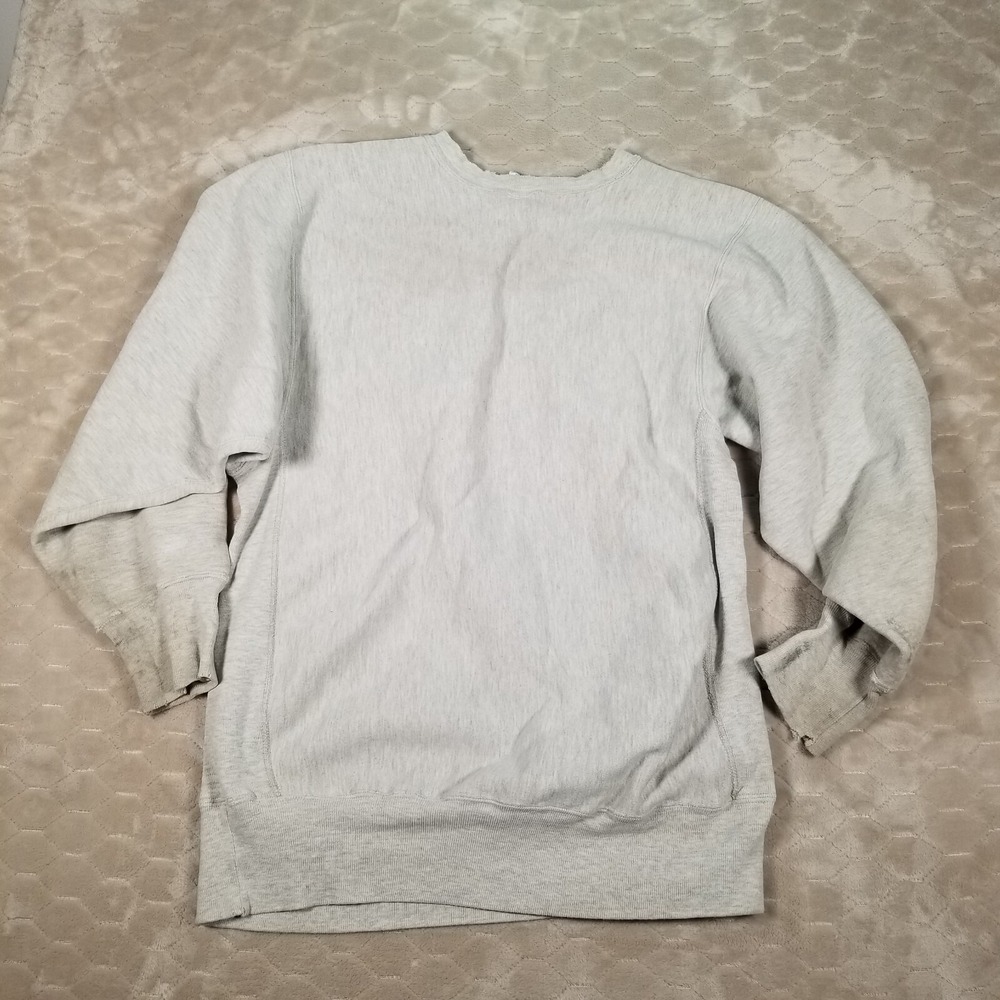 VTG 90s Champion Reverse Weave Sweatshirt Embroidered Logo THRASHED Sz XXL - Picture 11 of 14